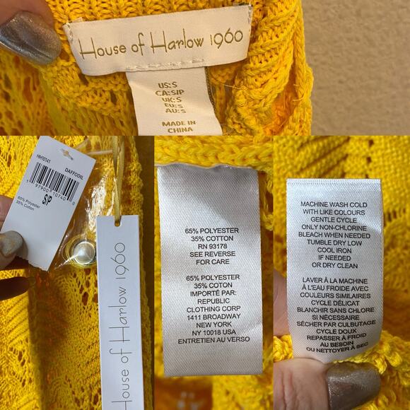 House of Harlow 1960 Crochet Knit Maxi Dress NEW size Small - Picture 3 of 3